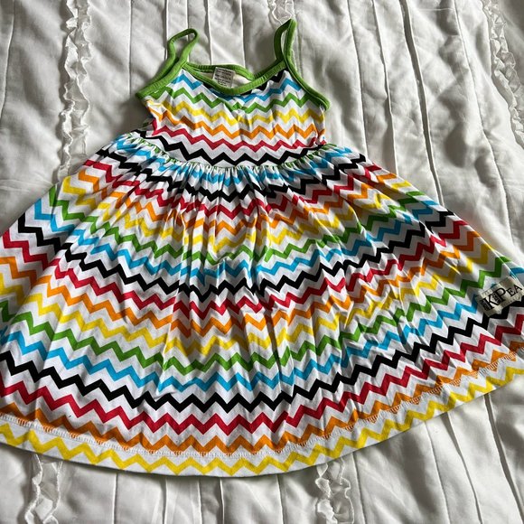 KPea 4t Rainbow Chevron Sundress - Picture 1 of 4